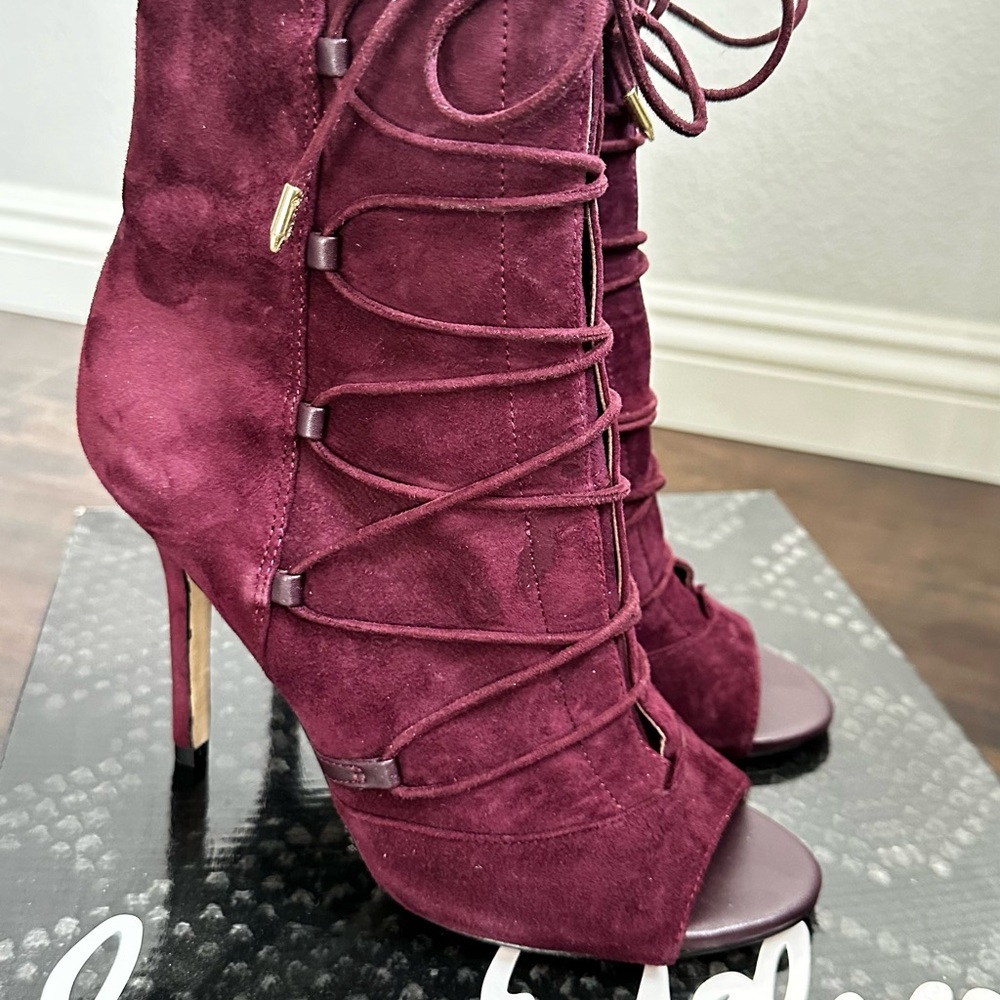 Burgundy suede Sam Edelman booties